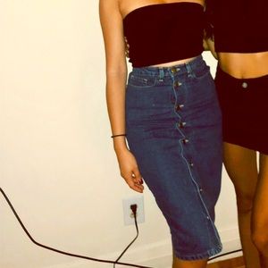American Apparel XS Denim Button Down Skirt